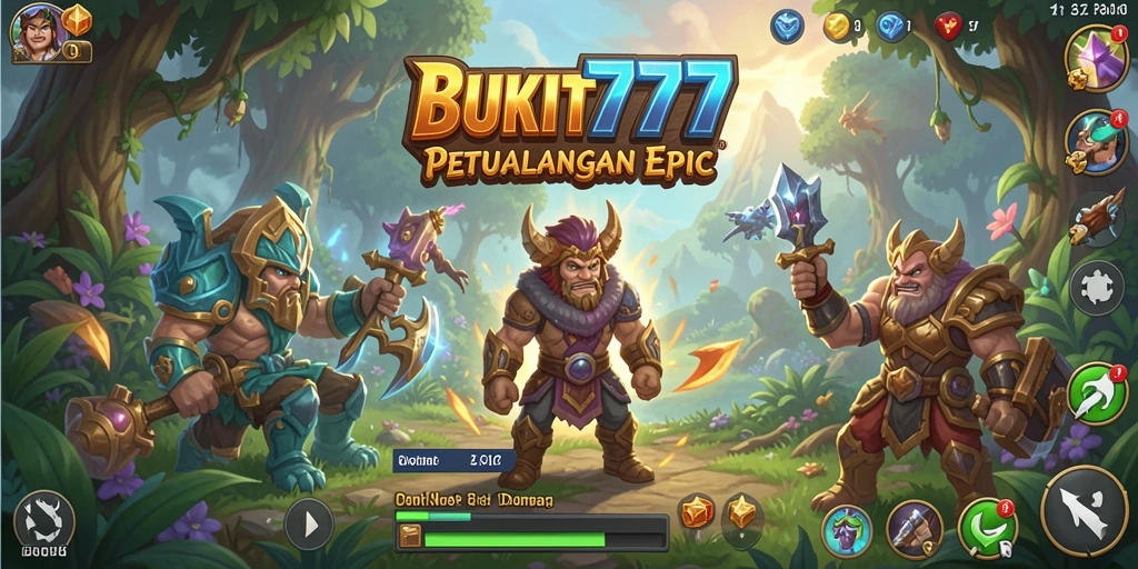 Tangkapan layar gameplay BUKIT777 menunjukkan pertarungan epik dan strategi mendalam.