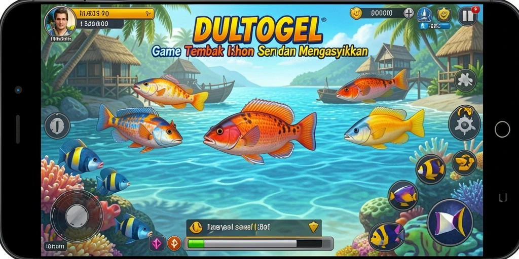 Gameplay seru DULTOGEL saat menangkap ikan beragam.