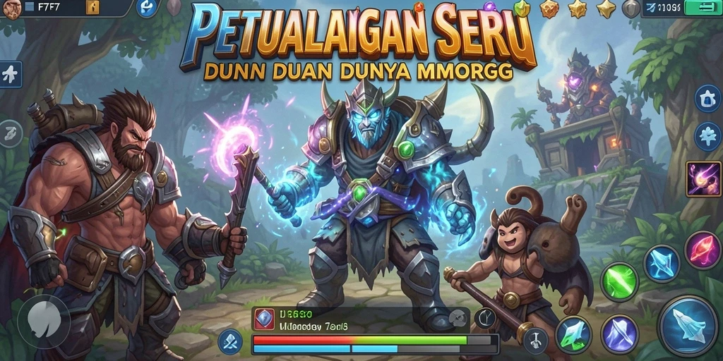 Tangkapan layar dari gameplay F7F7 yang menampilkan aksi pertarungan seru dalam dunia MMORPG.