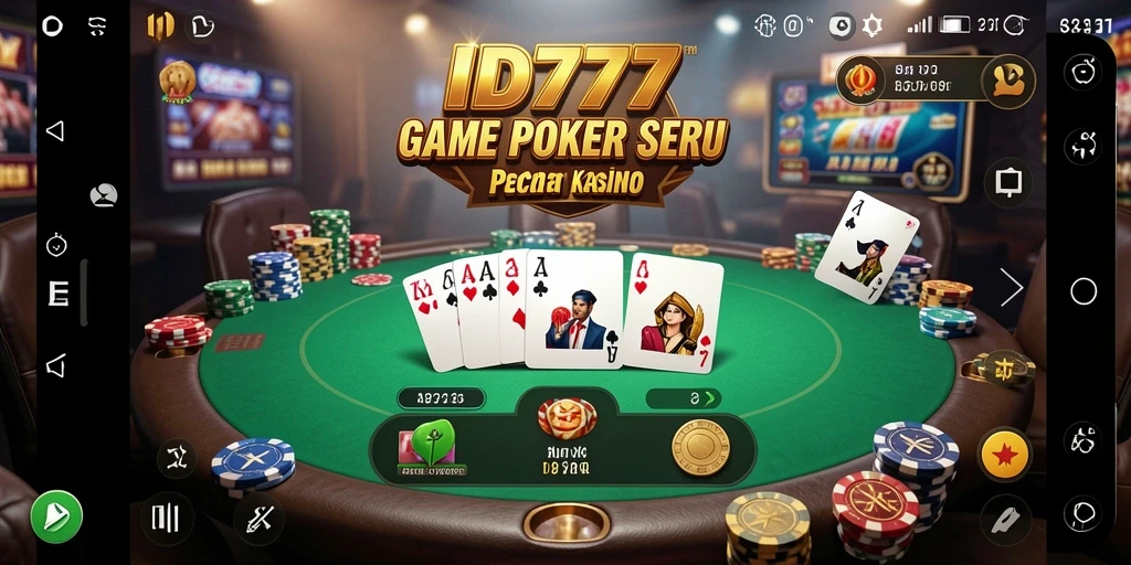Tampilan gameplay poker yang menegangkan di ID777.