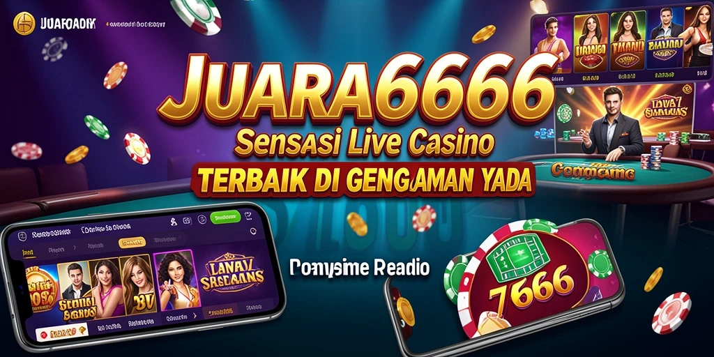 Gambar permainan Live Casino JUARA666 menampilkan dealer cantik dan meja permainan profesional.