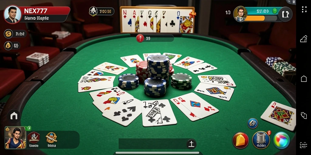 Tampilan gameplay Gaple NEX777 yang menarik dan interaktif.