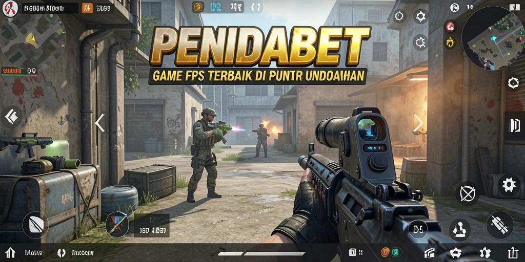 Screenshot utama PENIDABET dengan aksi gameplay FPS yang seru.