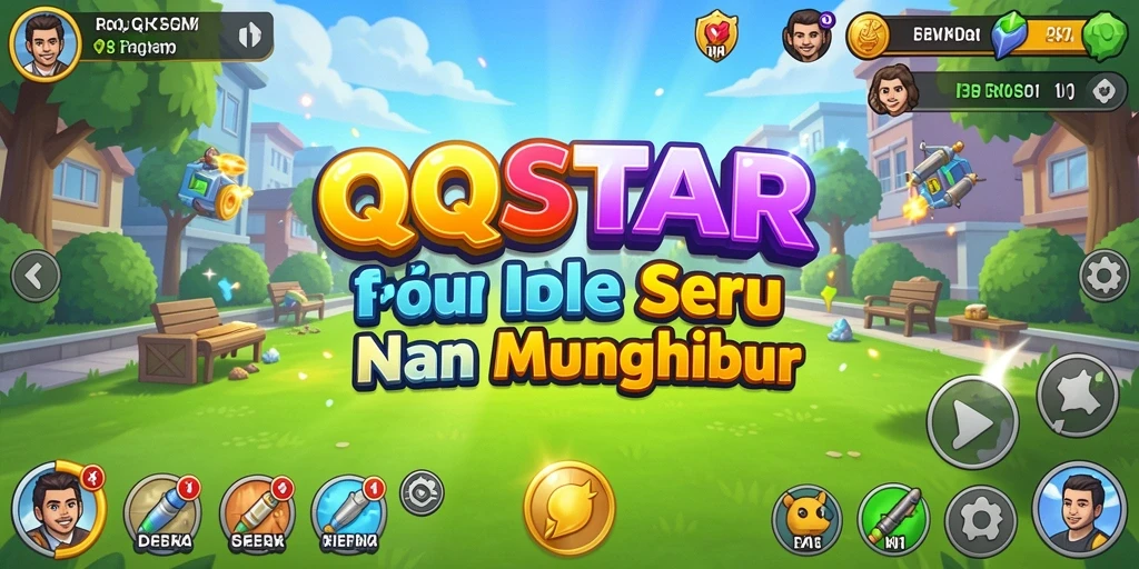 Tampilan gameplay QQSTAR yang menarik dan penuh warna.