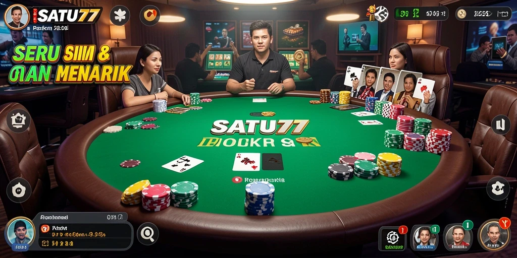 Gameplay seru dan interaktif dalam SATU77 poker.