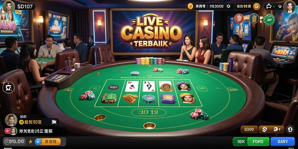 Tampilan gameplay Live Casino di SD107 dengan dealer profesional.