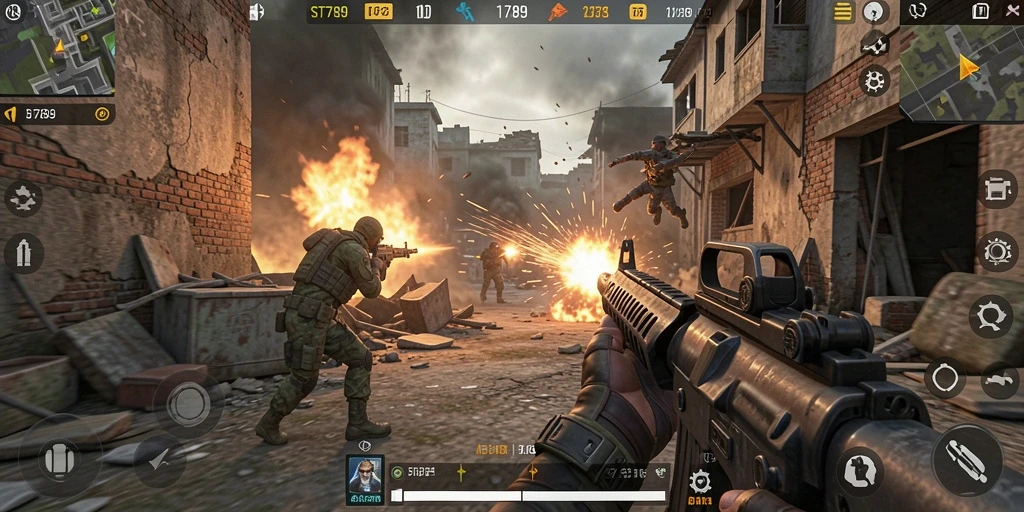 Tangkapan layar ST789 menampilkan aksi mendebarkan dalam pertempuran FPS.