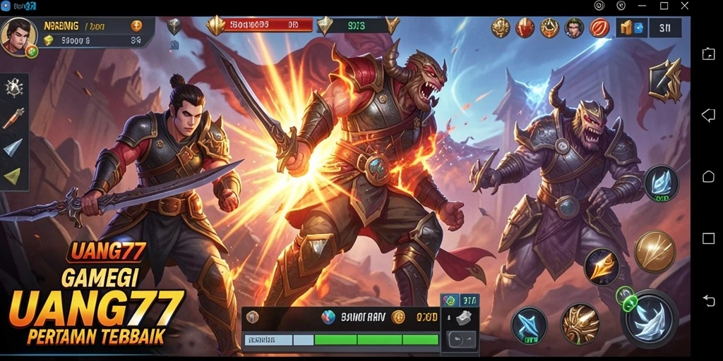 Screenshot gameplay UANG77 menampilkan strategi dan pertarungan yang mendebarkan.