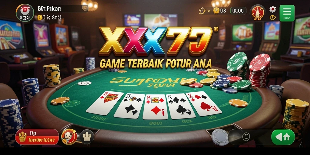 Screenshot gameplay XXX777 menampilkan suasana meja poker yang seru.